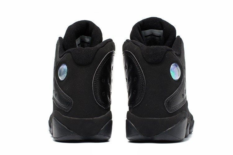 Nike Air Jordan 13 Retro All Black, черные, кожа, мужские