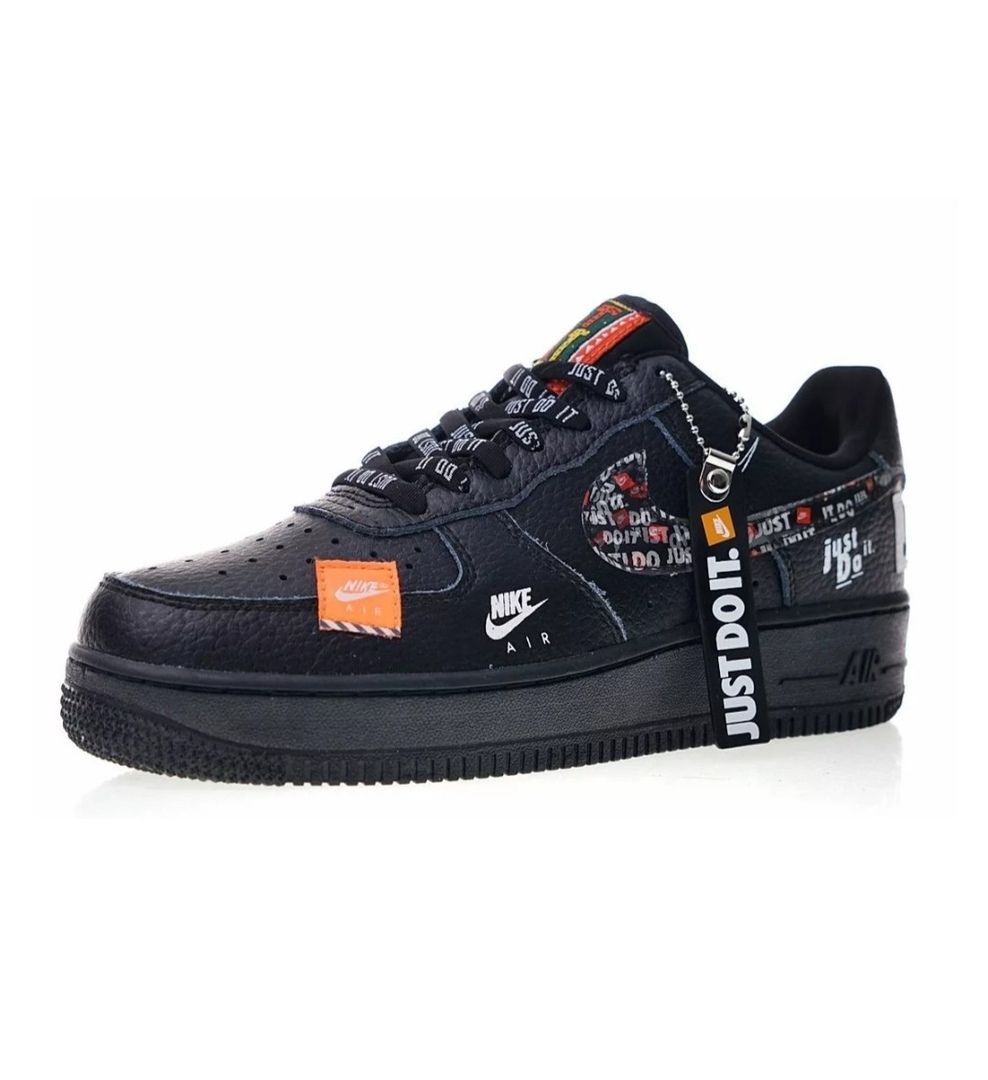 Nike Air Force х OFF White Black, черный, кожа, мужские, женские