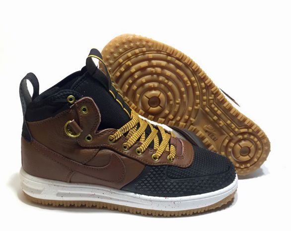 Nike Air Force 1 Lunar Duckboot, коричневый, черный, кожа, мужские