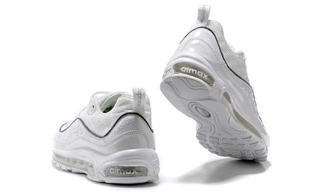 Nike Air Max 98 Supreme x White, белые, кожа, текстиль, мужские, женские